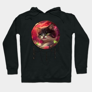 Cute little kitten with birds Hoodie